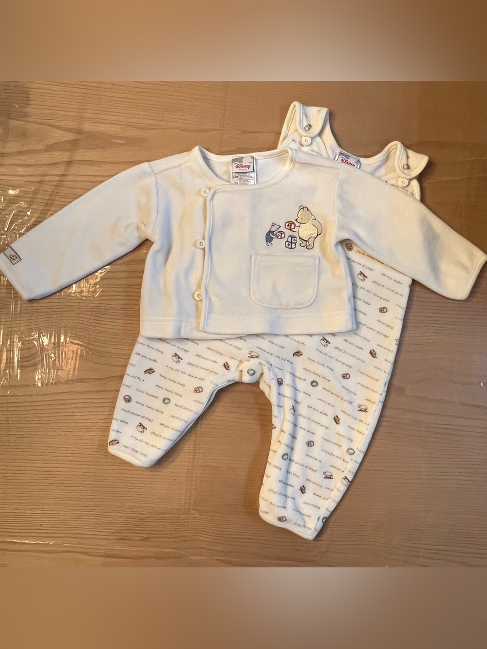 Vintage Disney Store Winnie The Pooh Overalls And Shirt Set